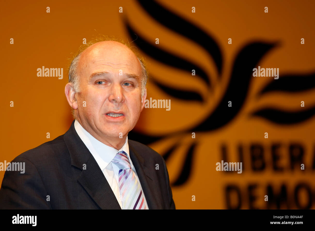 Dr Vince Cable, vice leader del Partito europeo dei liberali democratici e Segretario aziendale del governo di coalizione Foto Stock