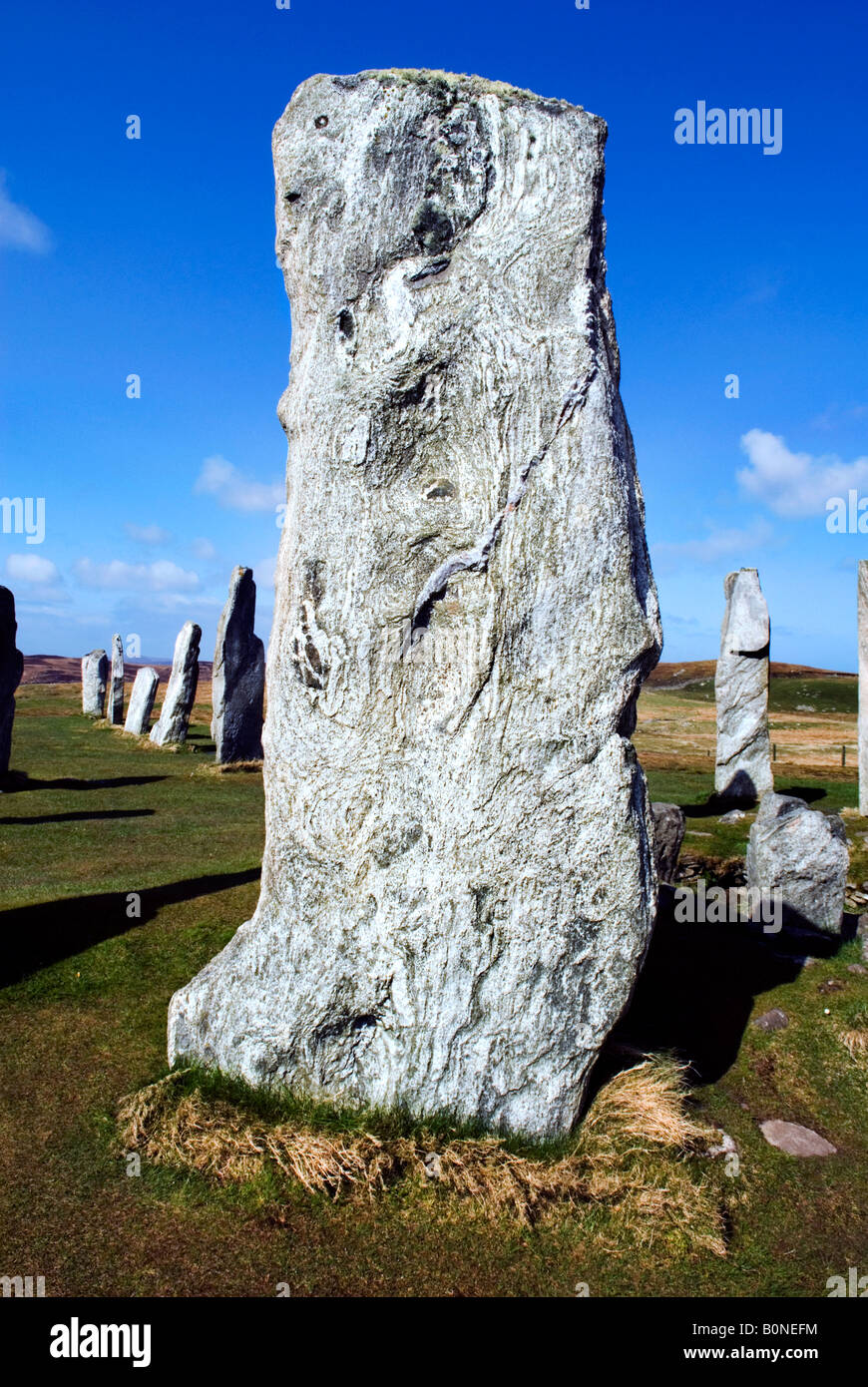 Callanish Stone Circle, isola di Lewis, Scozia Foto Stock