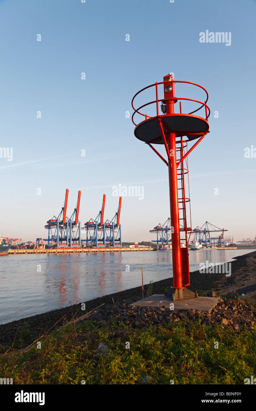 Container terminal Altenwerder ( CTA) nel porto di Amburgo Germania Foto Stock