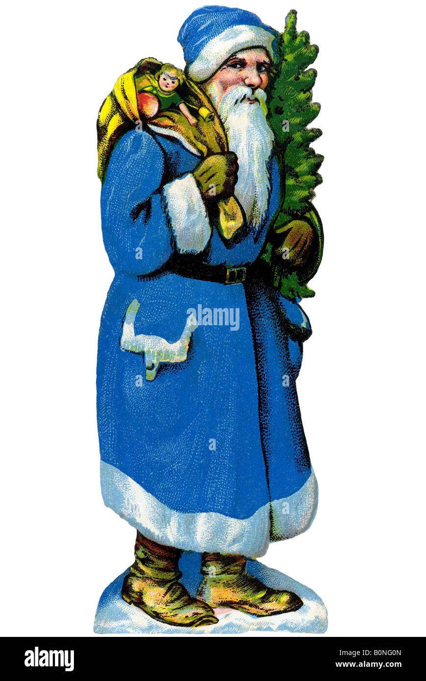 In vecchio stile red Babbo Natale bambole nave cavallo sfera del tamburo del XIX secolo in Germania Foto Stock