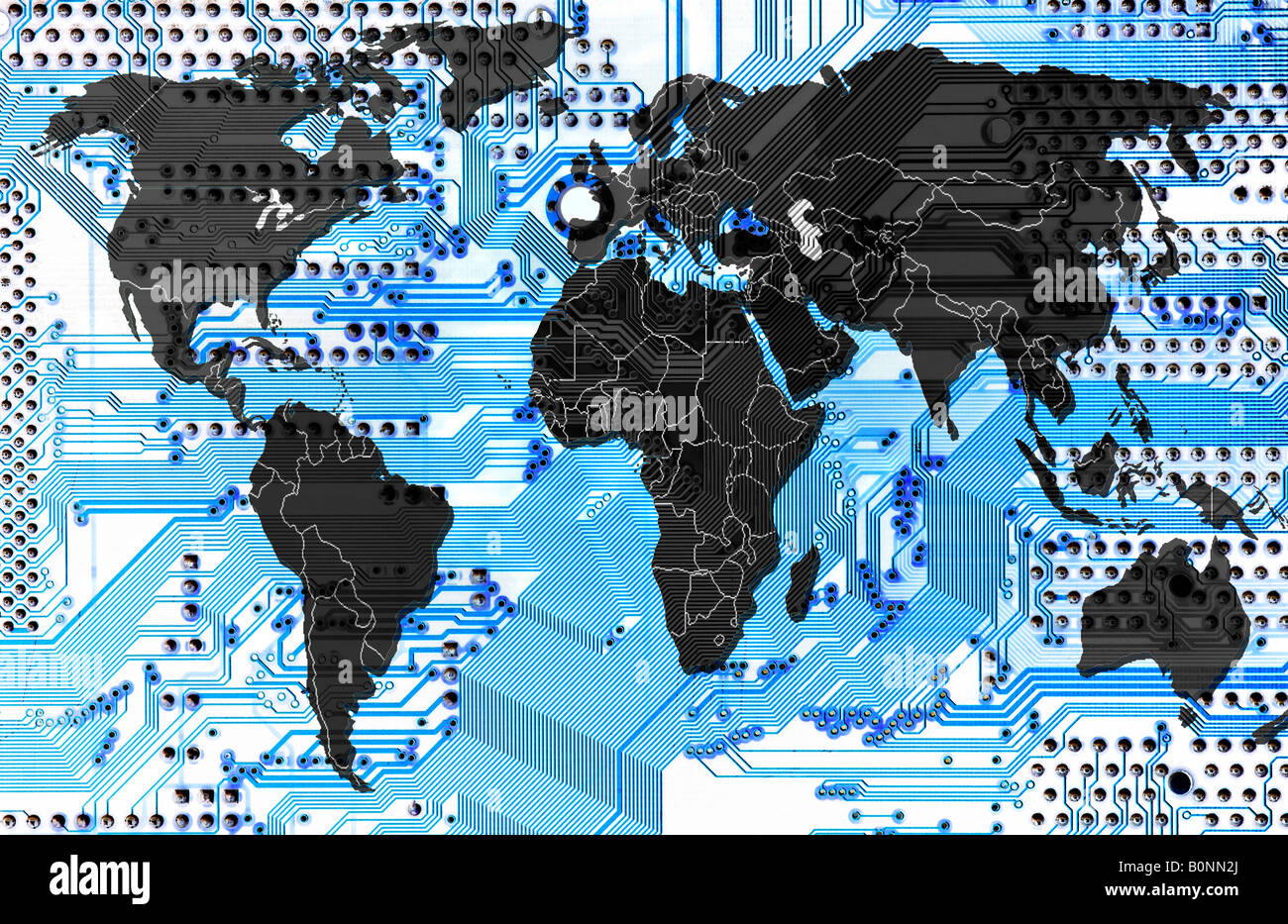Computer world - generazione di computer - connettività Foto Stock