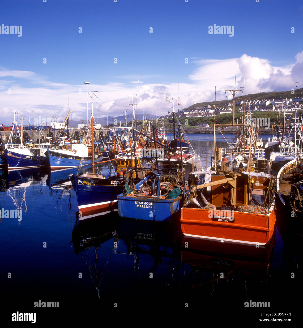 Porto di pesca a Mallaig sullo Scottish west coast Foto Stock