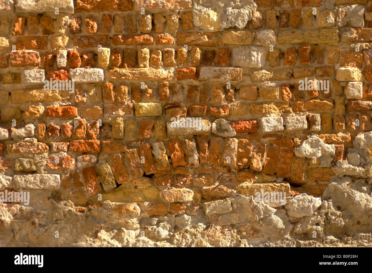 Venetian vecchio muro in mattoni Foto Stock