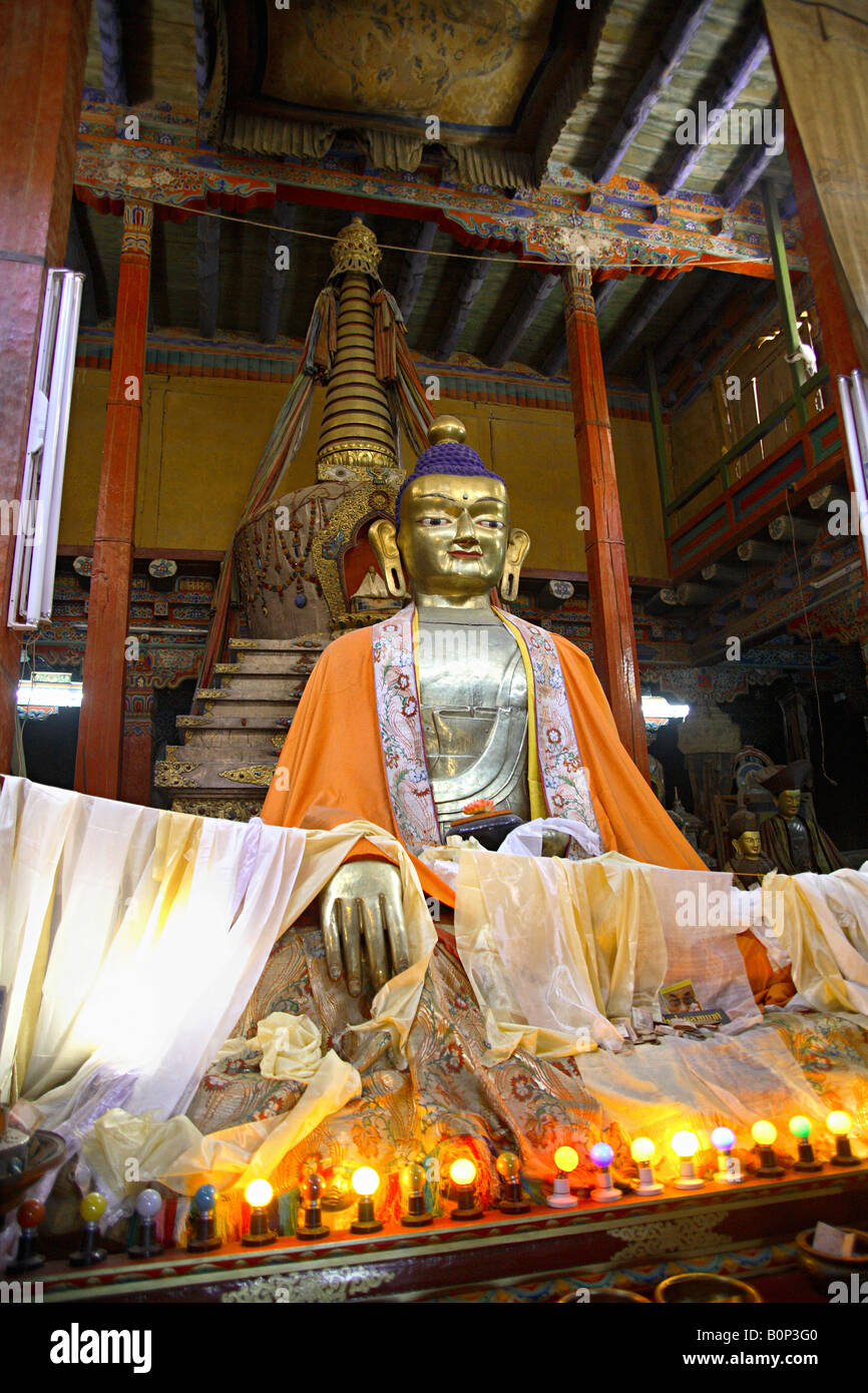 Statua di Buddha a Hemis Gompa Leh Ladakh, India Foto Stock
