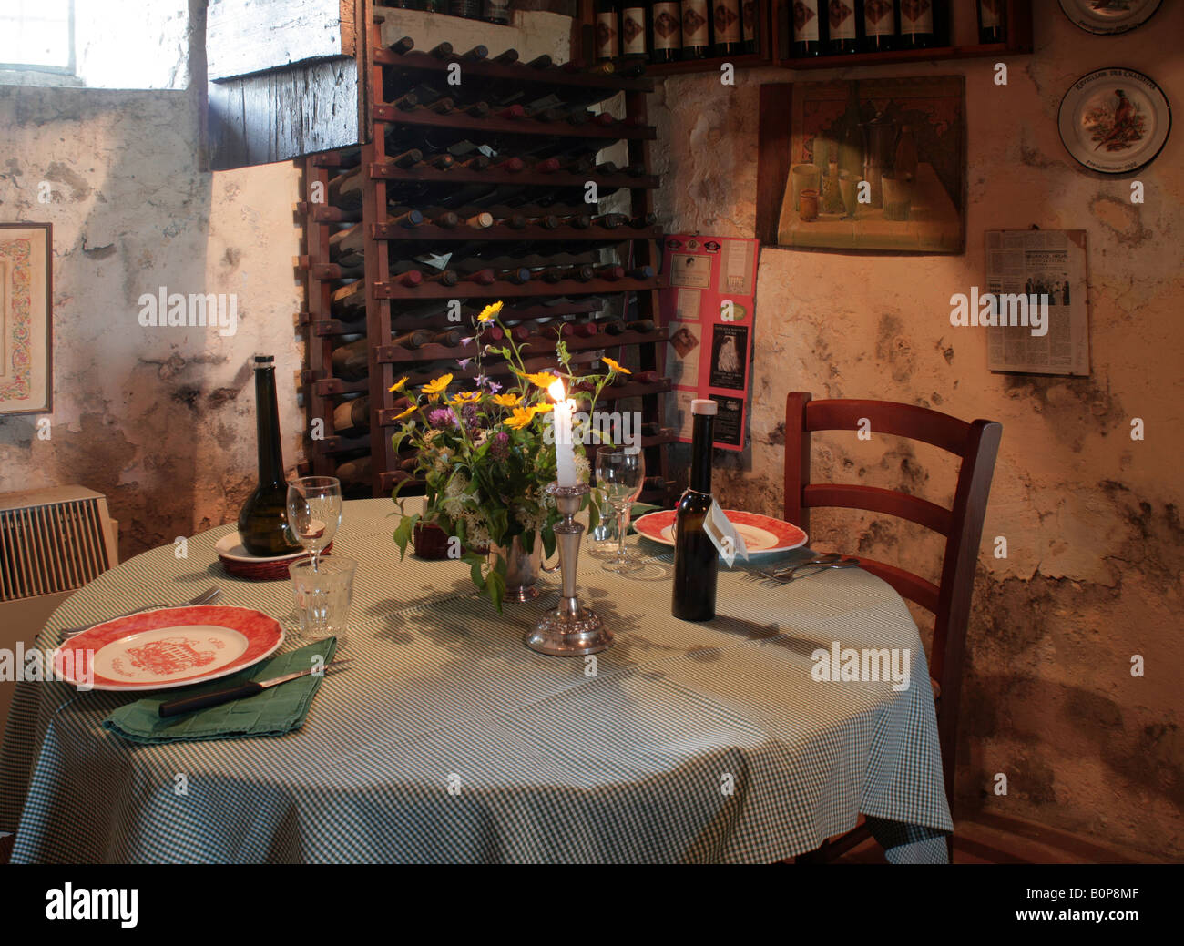 Un tavolo per due Villa Maionchi ristorante toscano Foto Stock