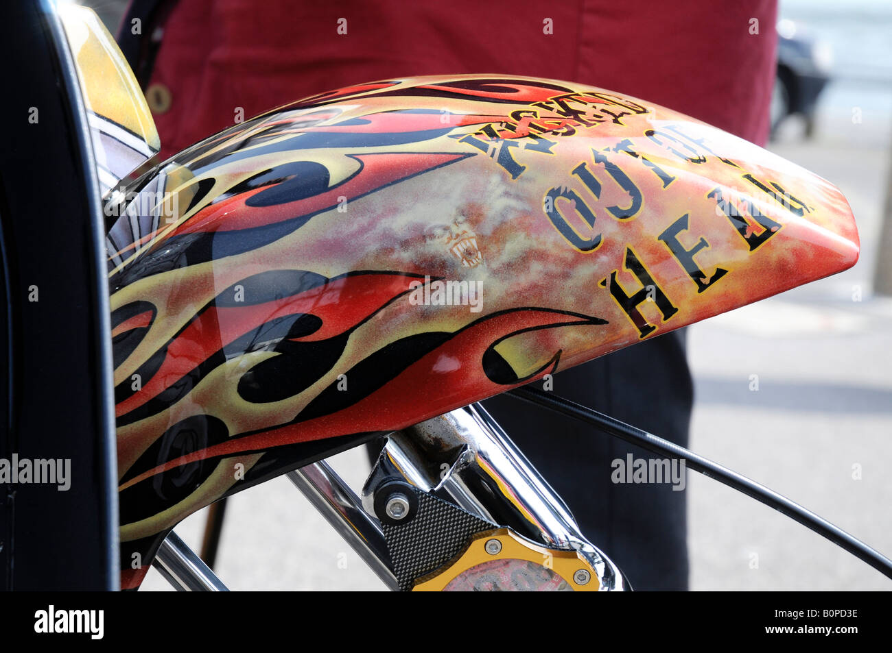 Tinta personalizzata dettagli su scooter Foto Stock