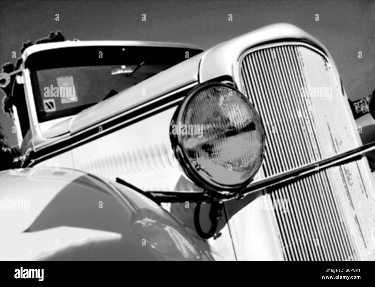 CLASSIC AMERICAN coupe Auto illustrazioni in bianco e nero Foto Stock