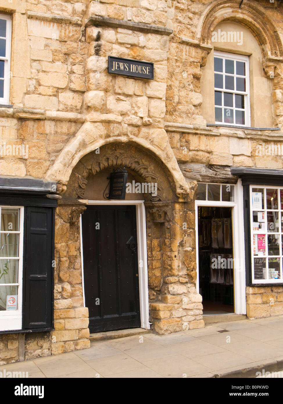 Gli ebrei casa sulla collina ripida, Lincoln, England, Regno Unito Foto Stock