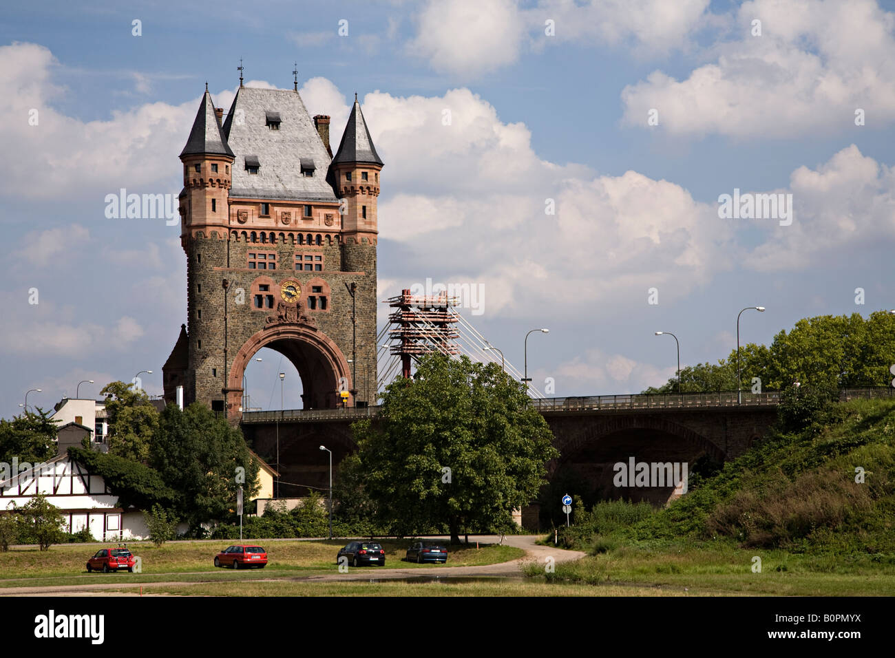 Bruckenturm Bridge Tower Worms Germania Foto Stock