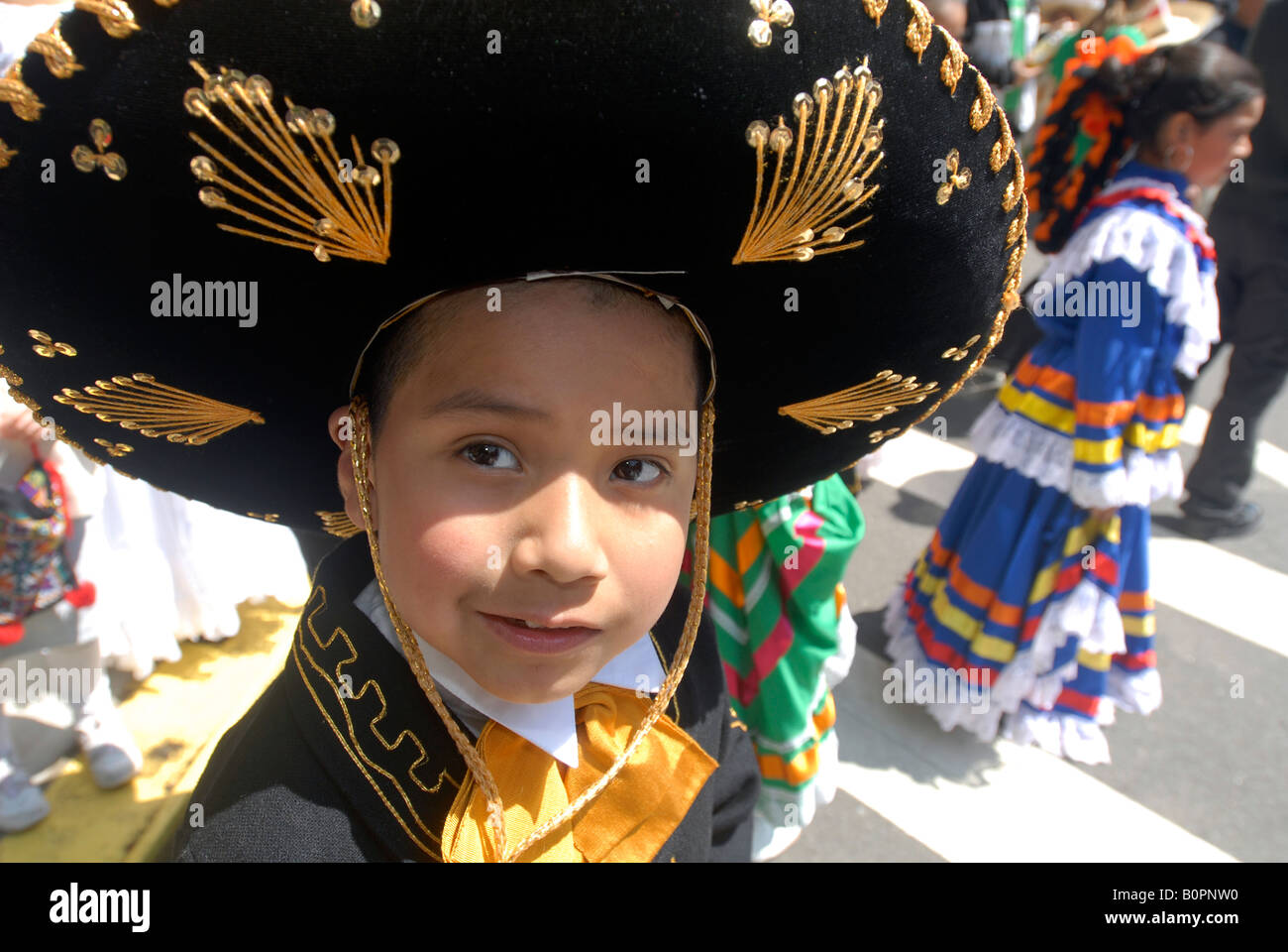 Gli americani messicani in Cinco de Mayo Parade di New York Foto Stock