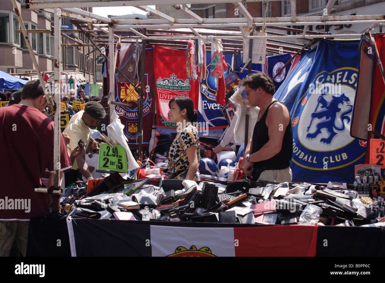 Petticoat Lane market Street London Maggio 2008 Foto Stock