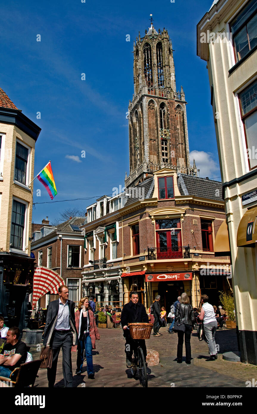 Utrecht Paesi Bassi marciapiede bar ristorante pub Foto Stock