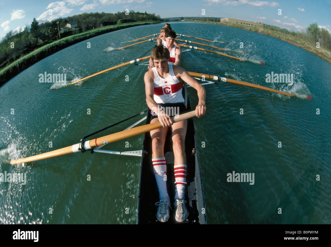 Sculling presso la Cornell University Foto Stock