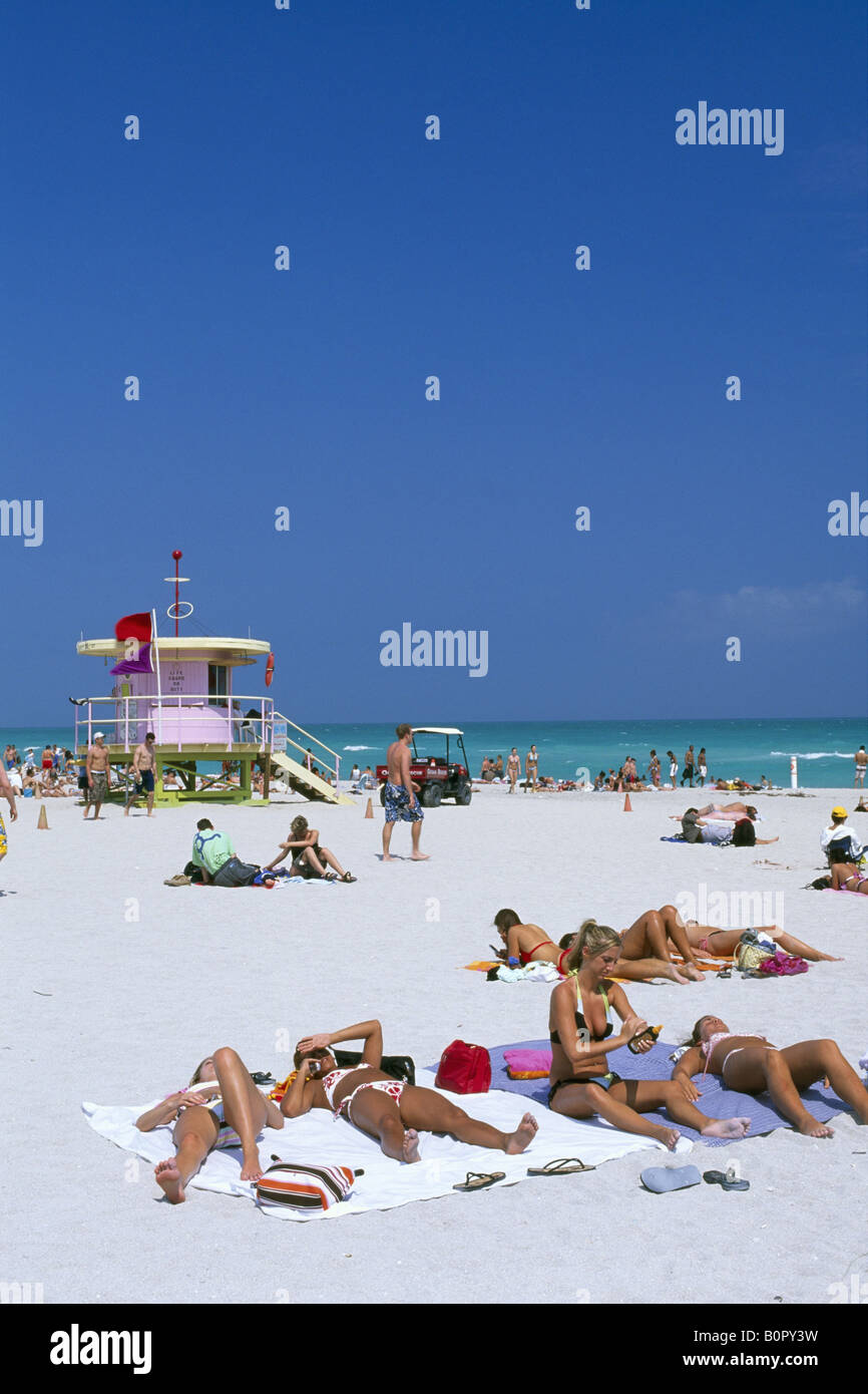 South Beach Miami Beach Miami Florida USA Foto Stock