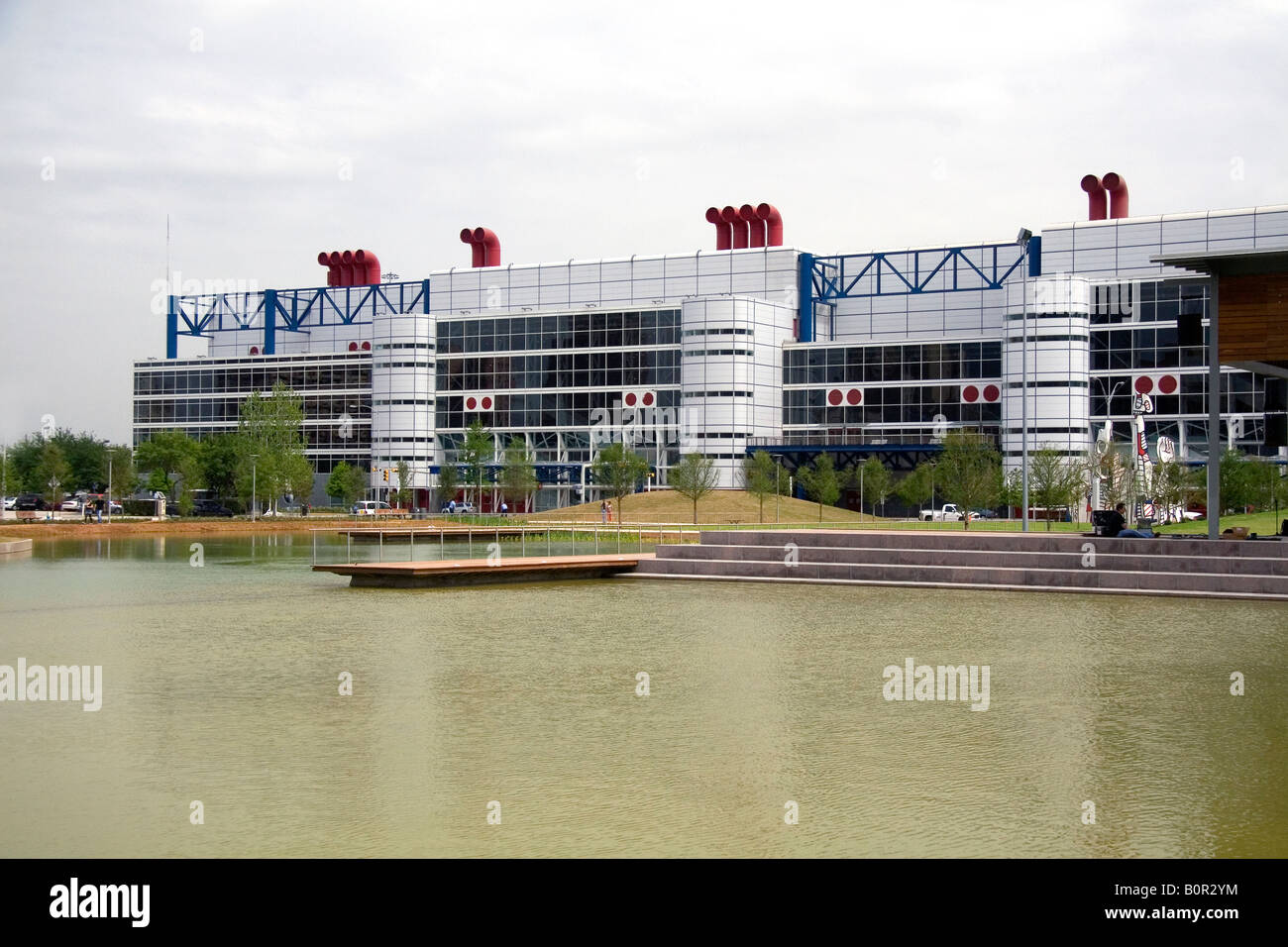 George R Brown Convention Center e Kinder del lago alla scoperta di verde parco pubblico a Houston in Texas Foto Stock