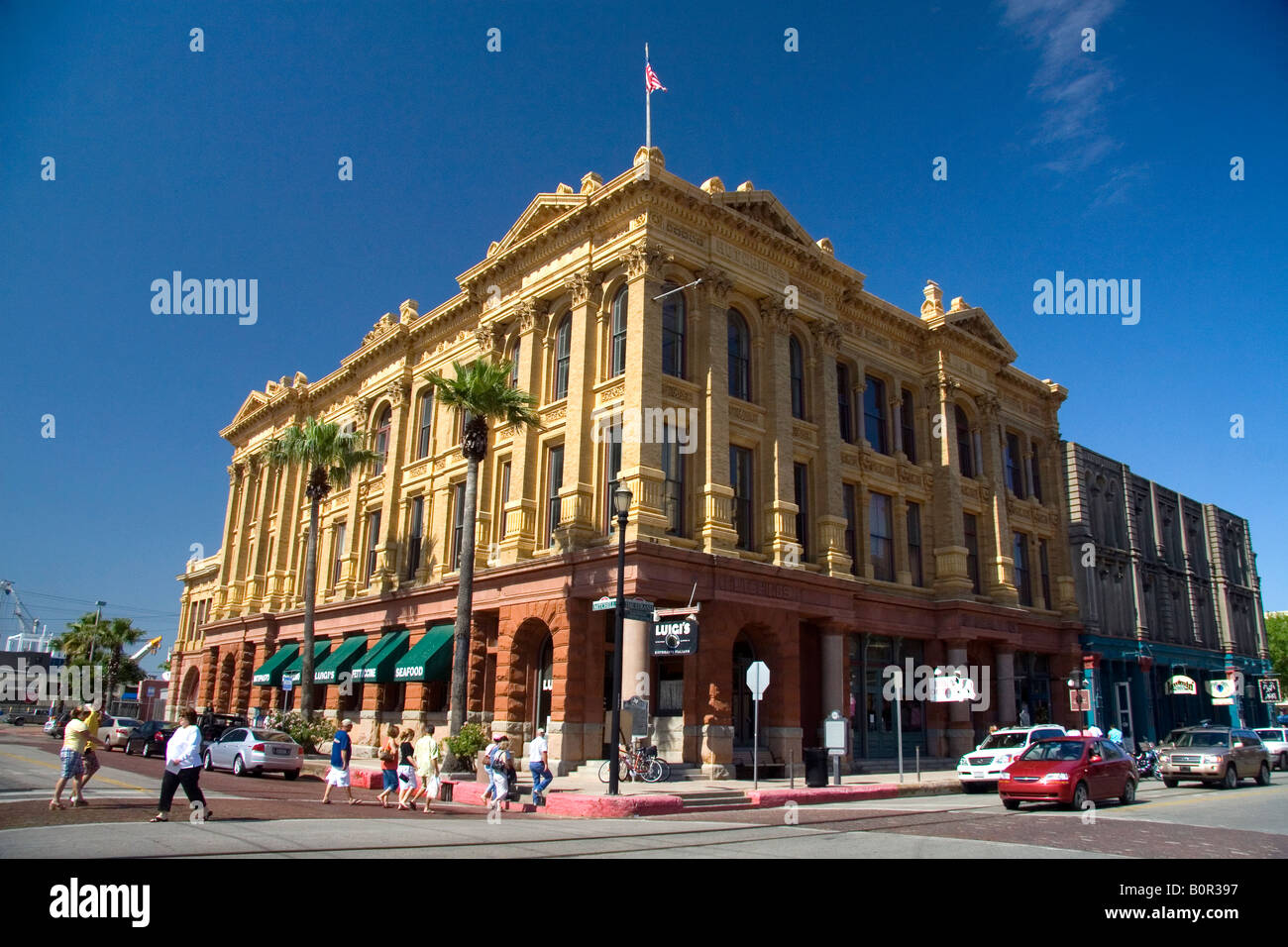 Era Vittoriana edifici nel filamento Quartiere di downtown Galveston Texas Foto Stock