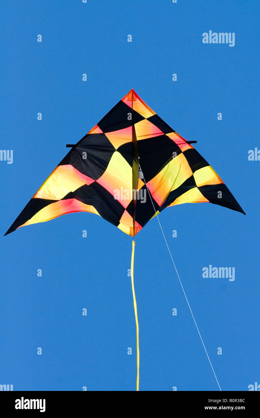 Il Kite in volo in un cielo blu a Galveston in Texas Foto Stock