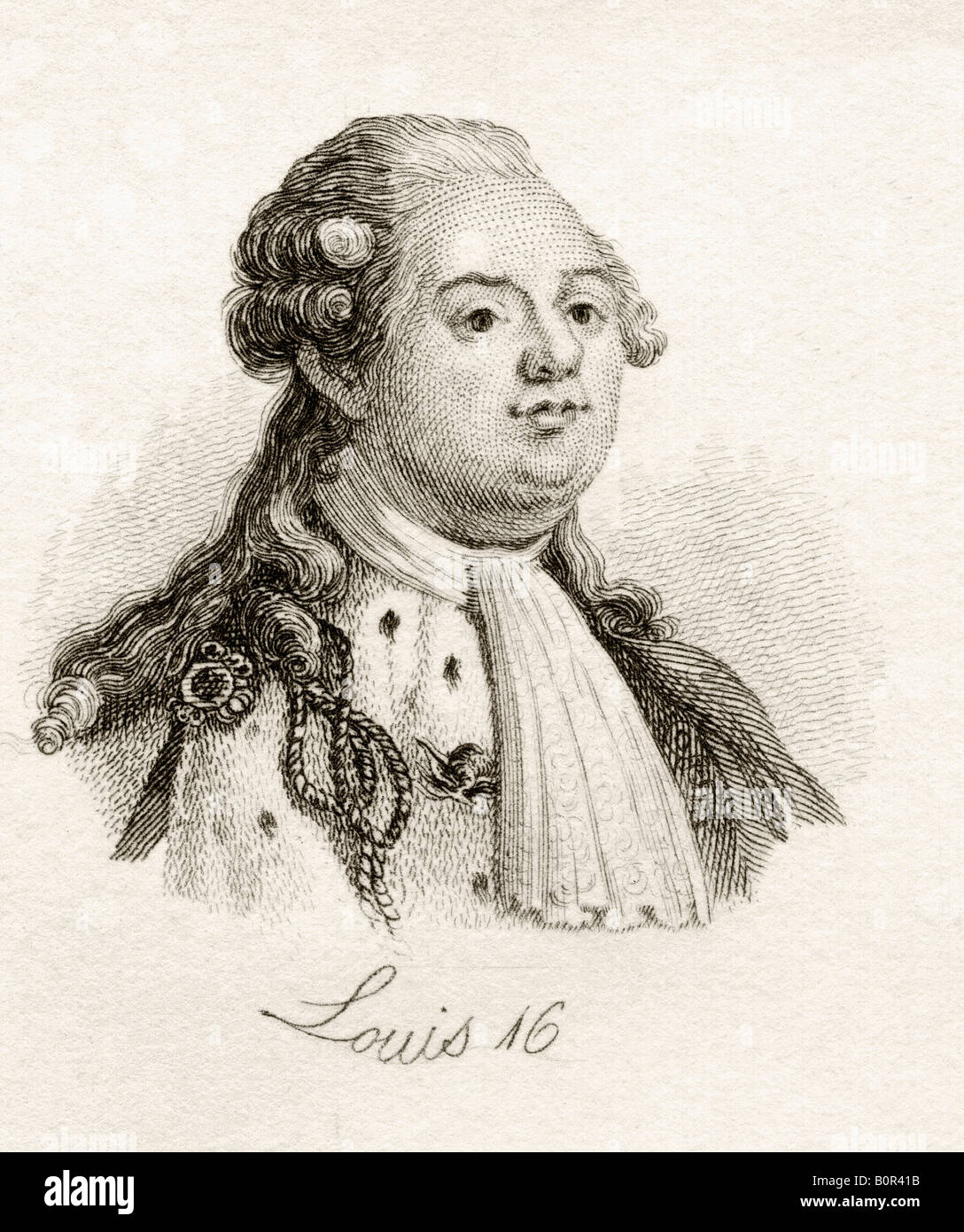 Luigi XVI, 1754 - 1793. Re di Francia, 1774-1792. Dal libro Crabbs Historical Dictionary, pubblicato nel 1825. Foto Stock