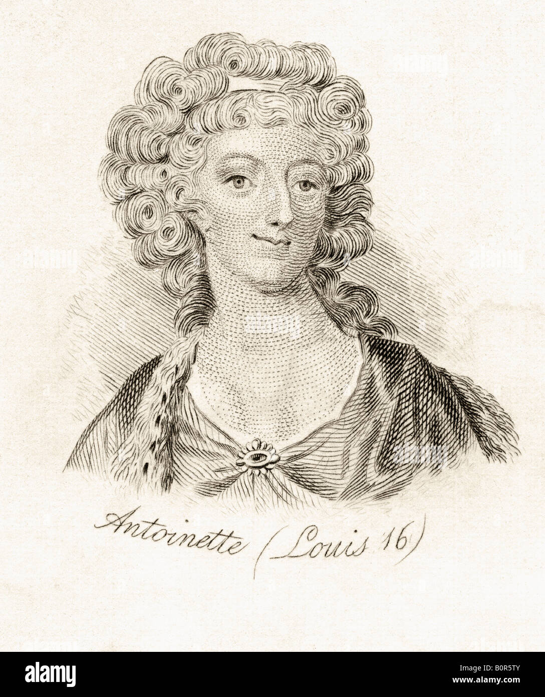 Maria Antonietta, 1755 - 1793. Regina di Francia come moglie di Luigi XVI Dal libro Crabbs Historical Dictionary, pubblicato nel 1825. Foto Stock