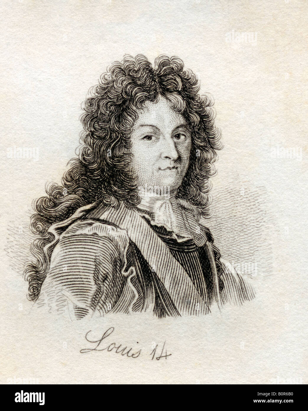 Luigi XIV, Luigi Dieudonné, 1638 - 1715. Re di Francia e Navarra. Dal libro Crabbs Historical Dictionar, pubblicato nel 1825. Foto Stock