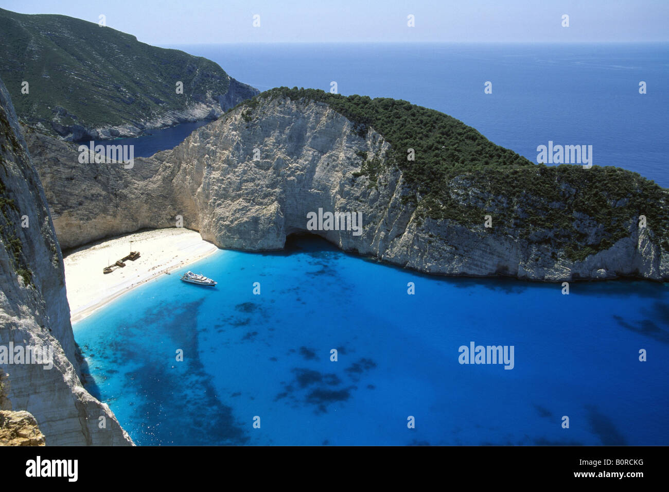 Spiaggia di Agios Georgios, Naufragio Bay, Zante, Isole Ionie, Grecia Foto Stock