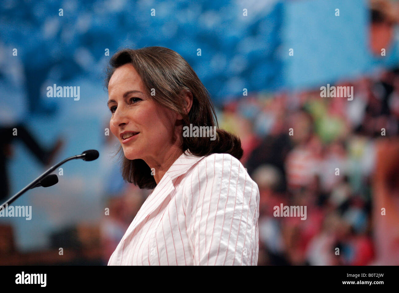 Segolene Royal, partito socialista candidato per questo anno s elezione presidenziale intervenendo a una riunione politica a rouen Francia Foto Stock