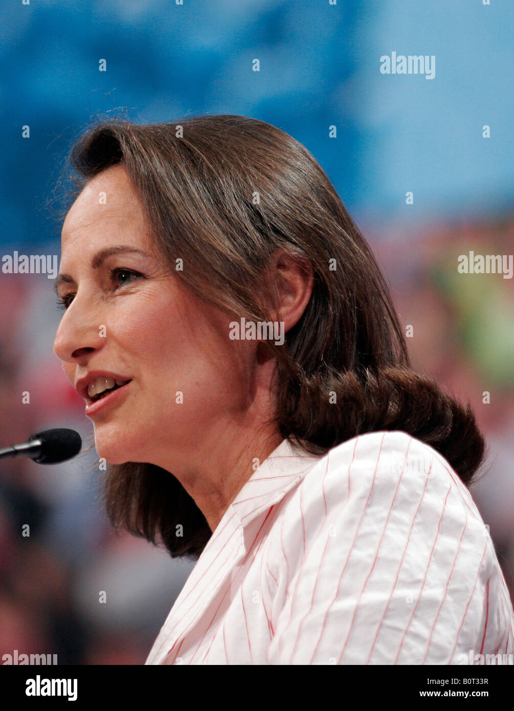 Segolene Royal, partito socialista candidato per questo anno s elezione presidenziale intervenendo a una riunione politica a rouen Francia Foto Stock