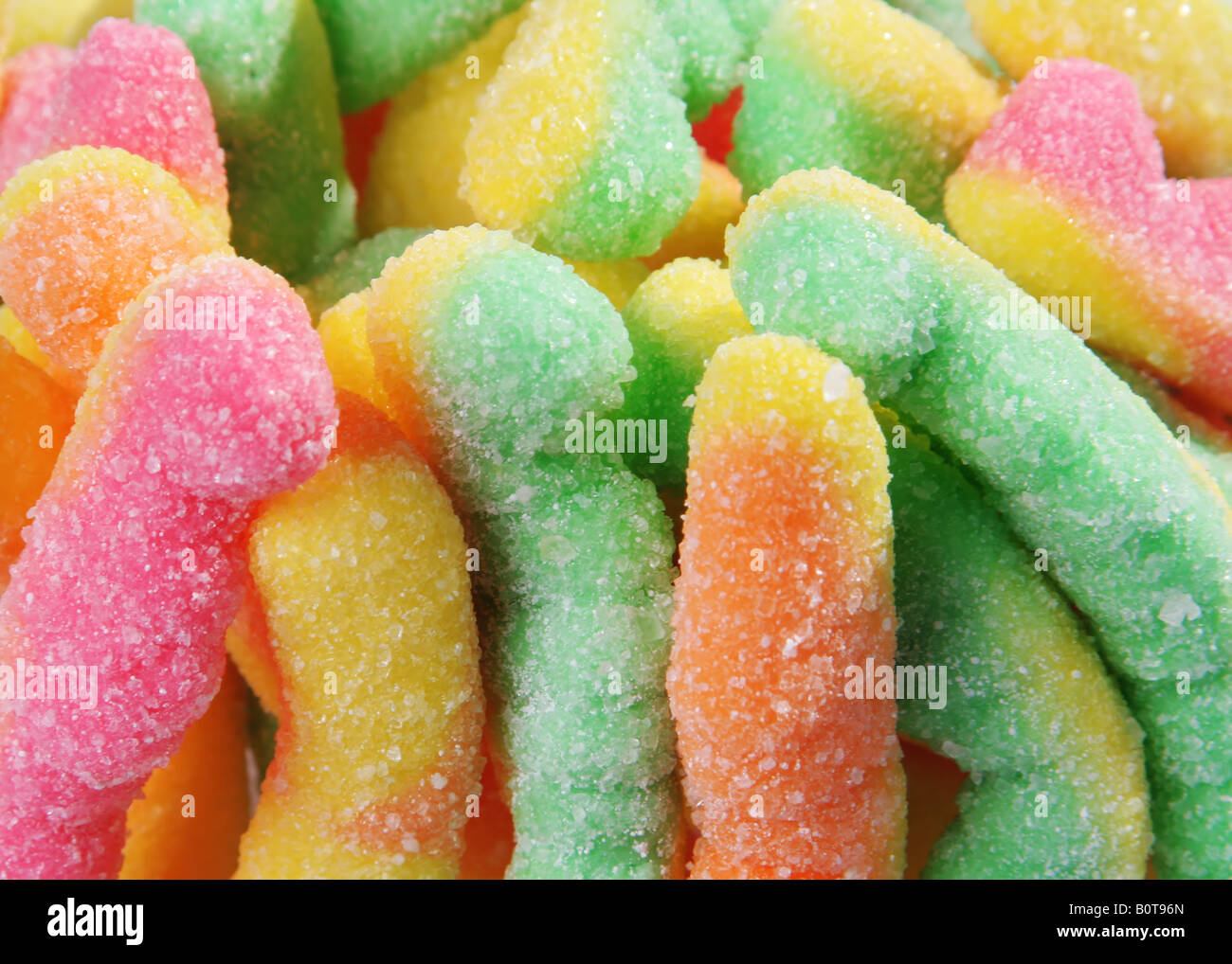 Colore candy gum con zucchero closeup sfondo Foto Stock