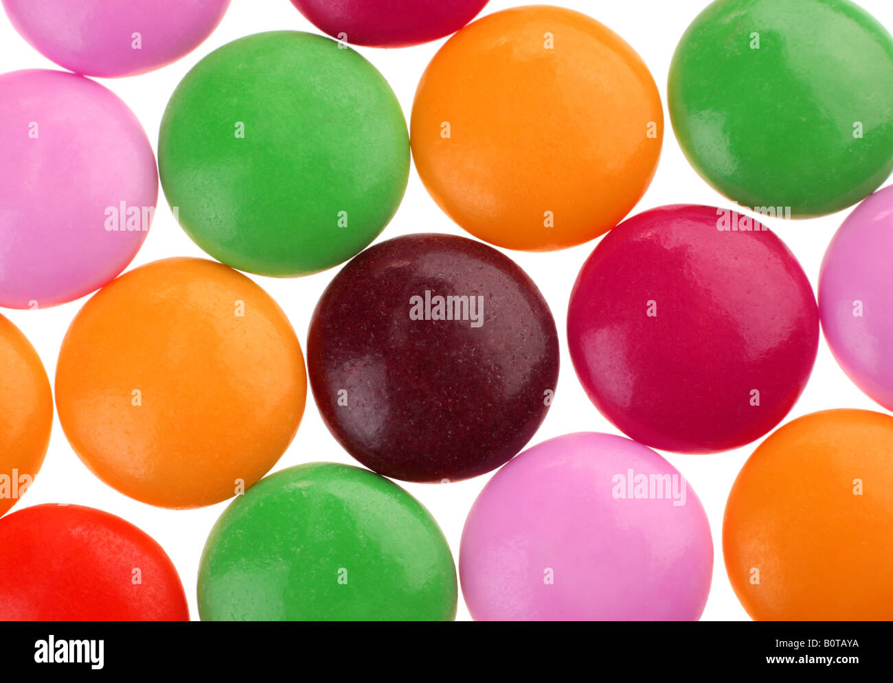 Color caramella pillola isolati su sfondo bianco Foto Stock