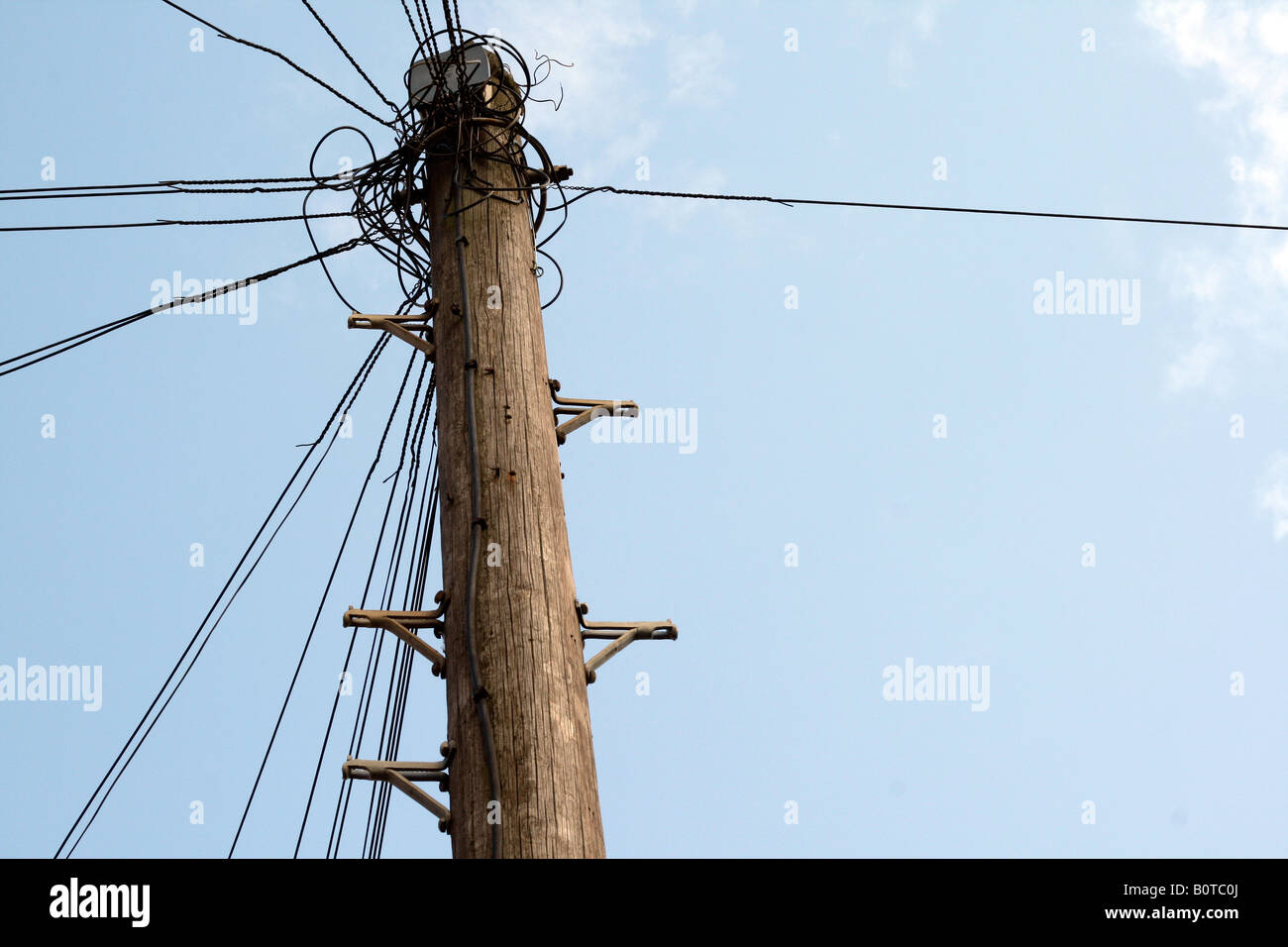 Palo di telegrafo Foto Stock