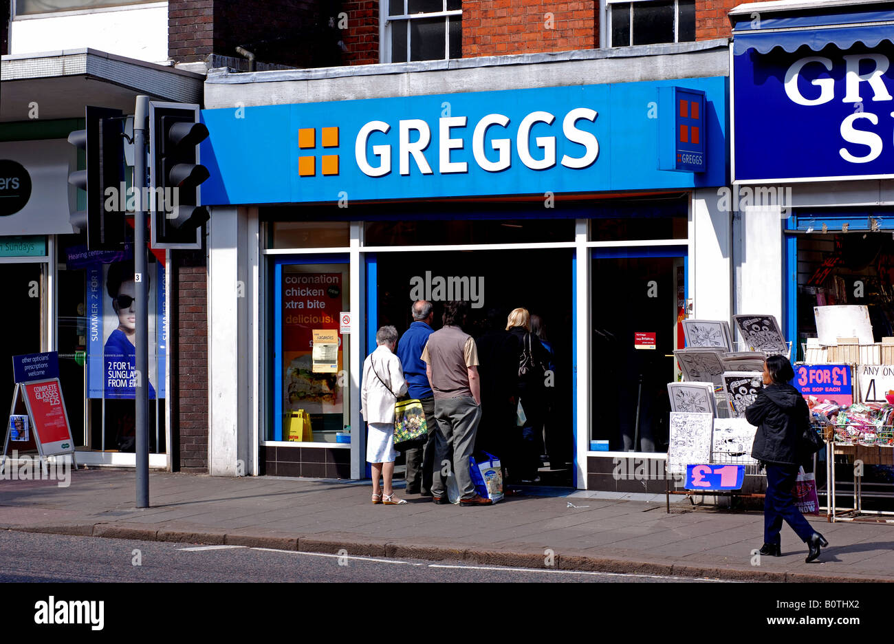 Greggs bakery shop, Kings Heath, Birmingham, Inghilterra, Regno Unito Foto Stock