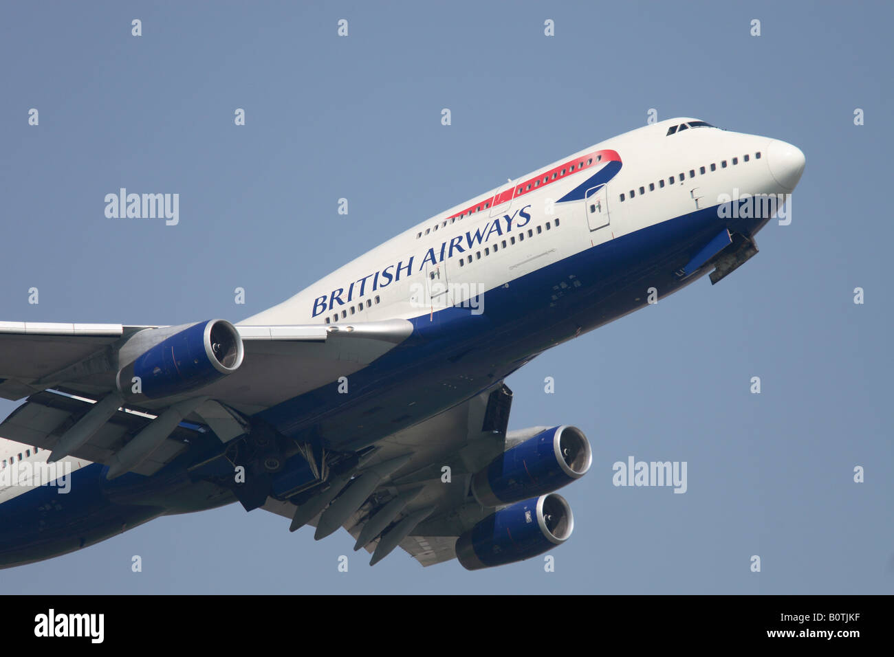 British Airways Boeing 747 747-400 aereo jet aereo decollare partenza battenti Foto Stock