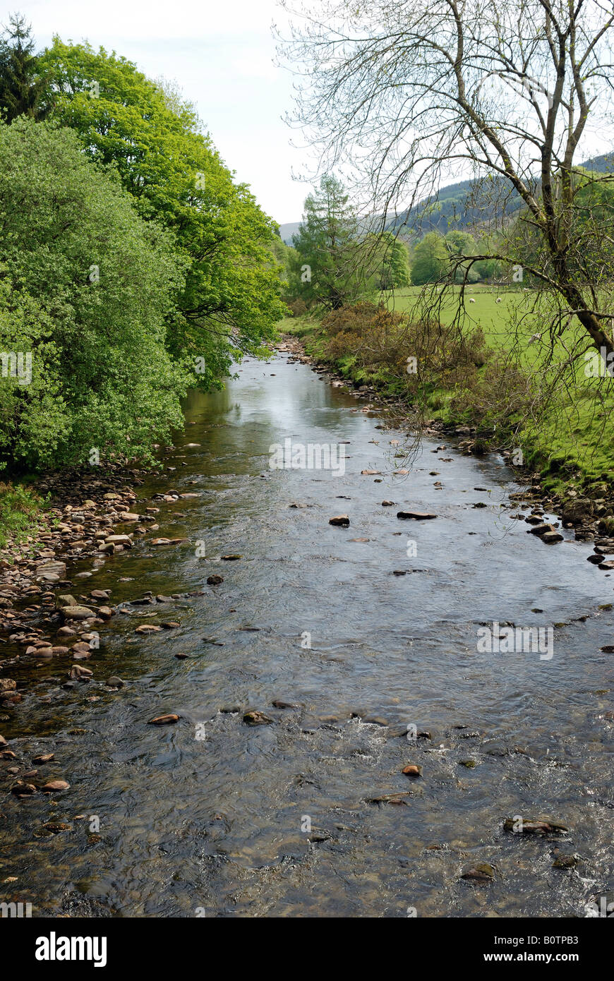Fiume YSTWYTH PONTRHYDYGROES CEREDIGION NEL GALLES Foto Stock