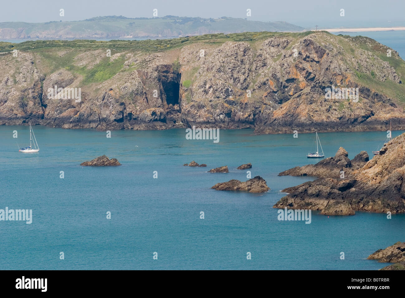 Isole del Canale della Manica Sark costa da La Coupée Foto Stock