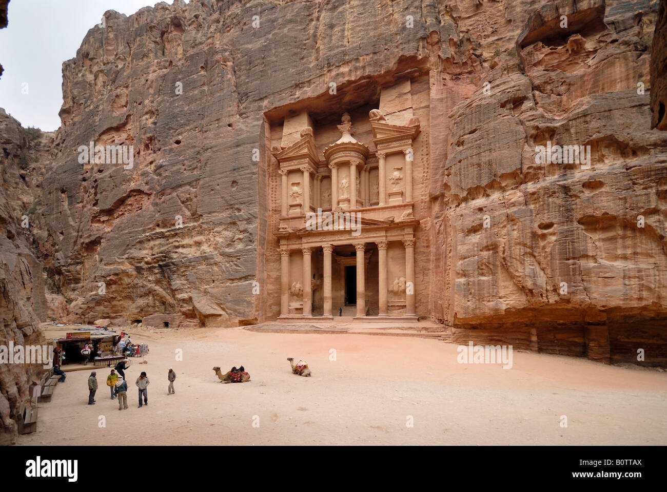 AL TESORO KHAZNEH Nabataean antica città Petra Giordania Arabia Foto Stock