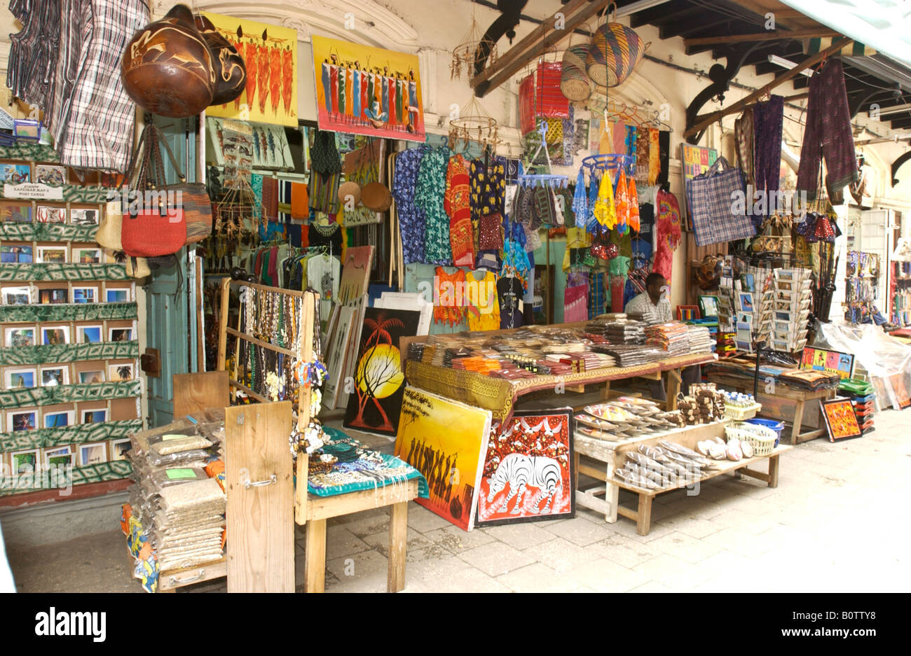 Artigianato curio turismo negozio di stallo stone town Foto Stock