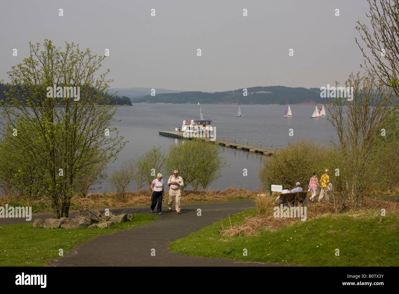 Traghetto a tower knowe visitor center kielder acqua northumberland Inghilterra Foto Stock