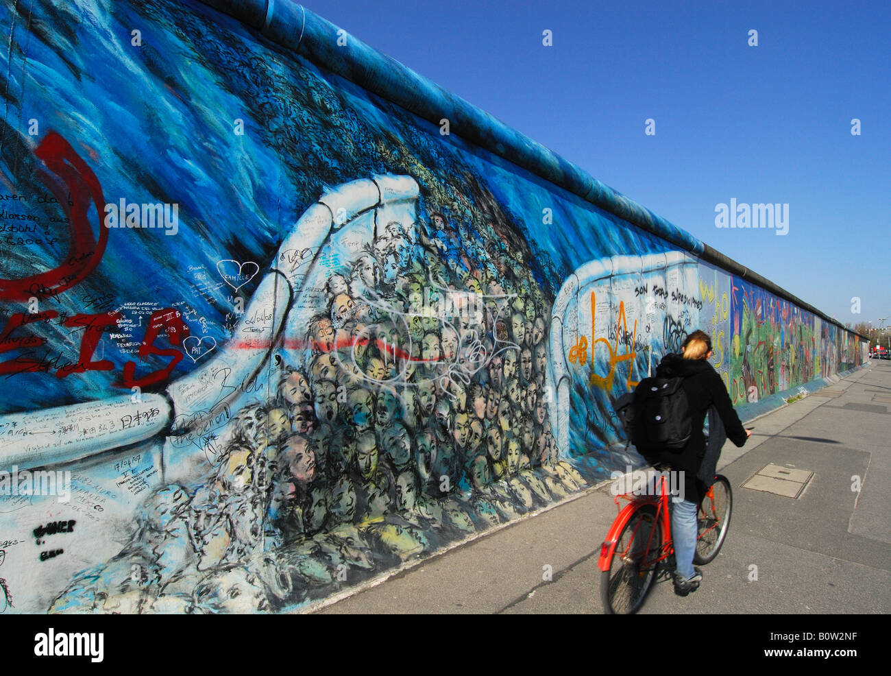 Muro di Berlino a East Side Gallery Foto Stock