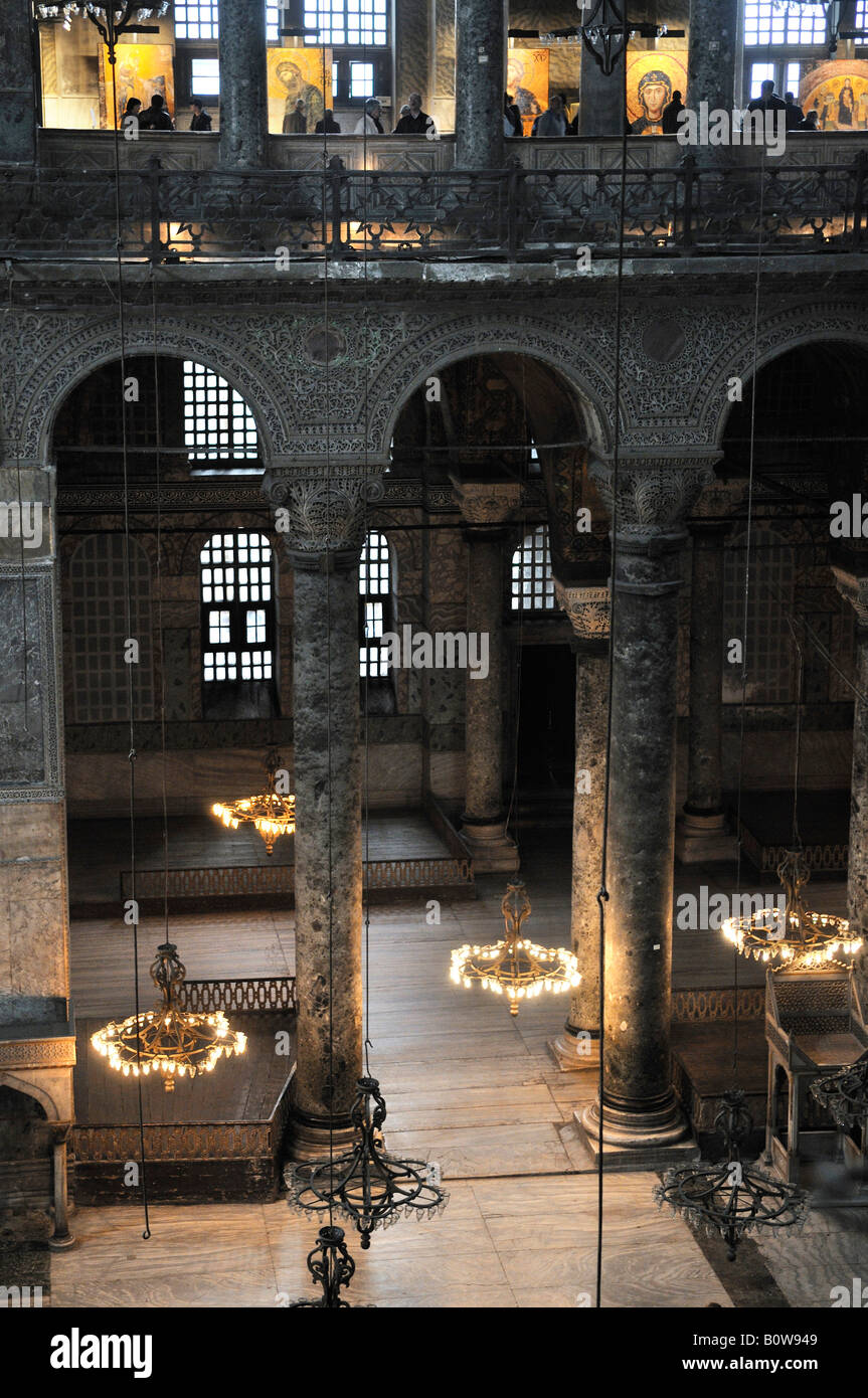 Interno, Hagia Sophia, Istanbul, Turchia Foto Stock