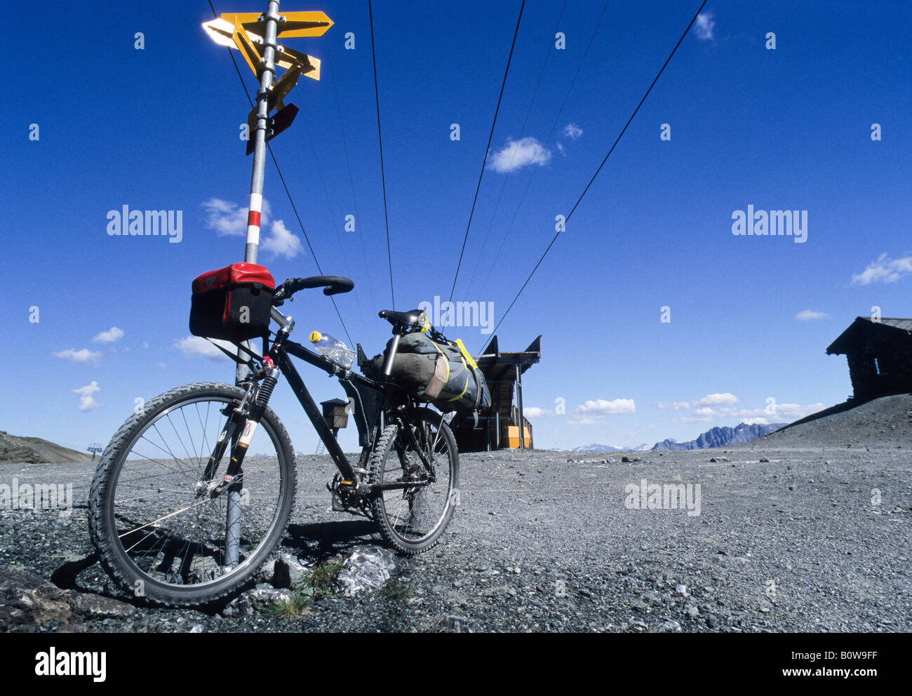 Mountain bike, Silvretta gamma, Tirolo, Austria, Europa Foto Stock