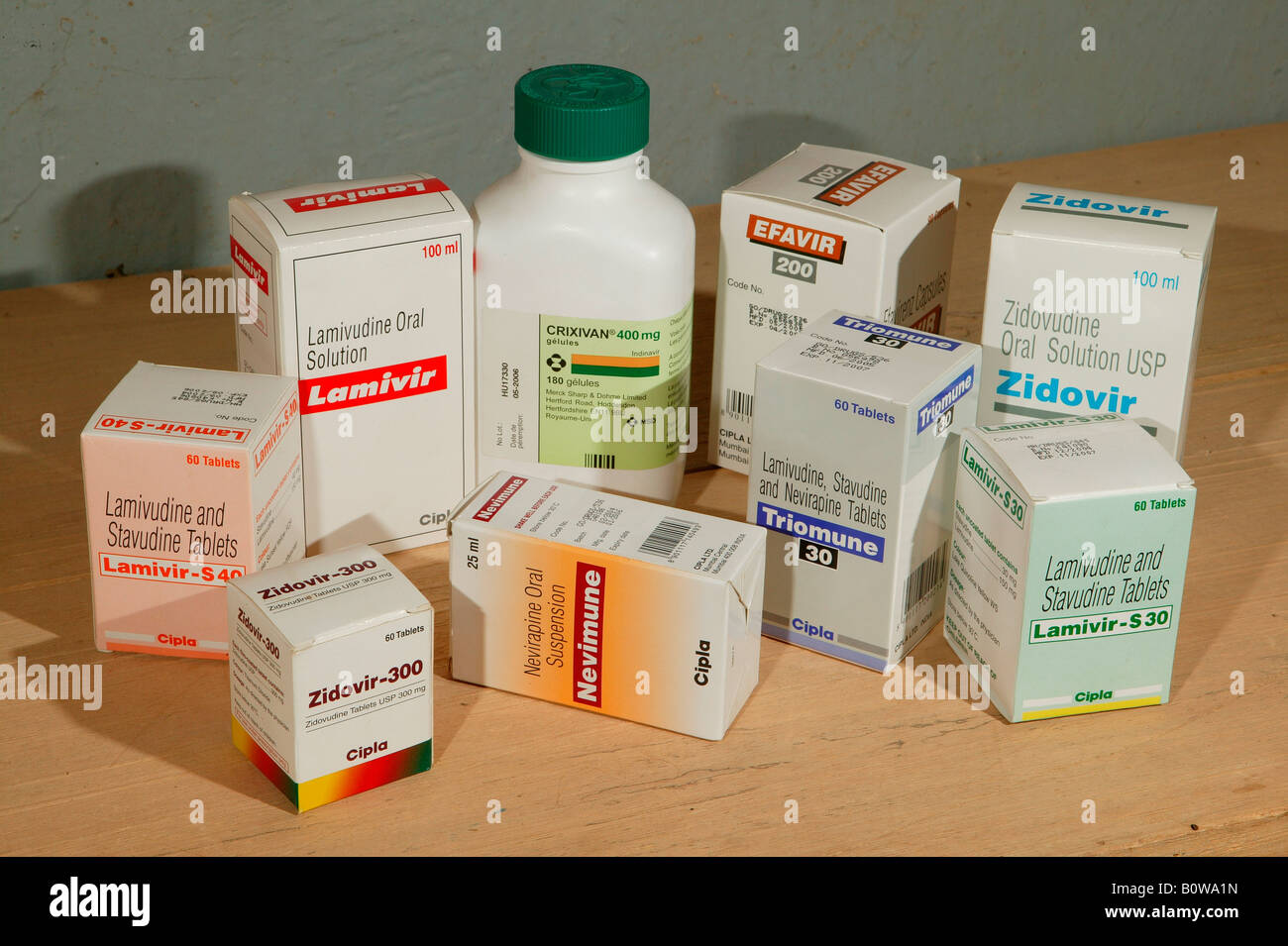 Farmaci retrovirali HIV/AIDS bloccanti, farmaci, Garoua, Camerun, Africa Foto Stock