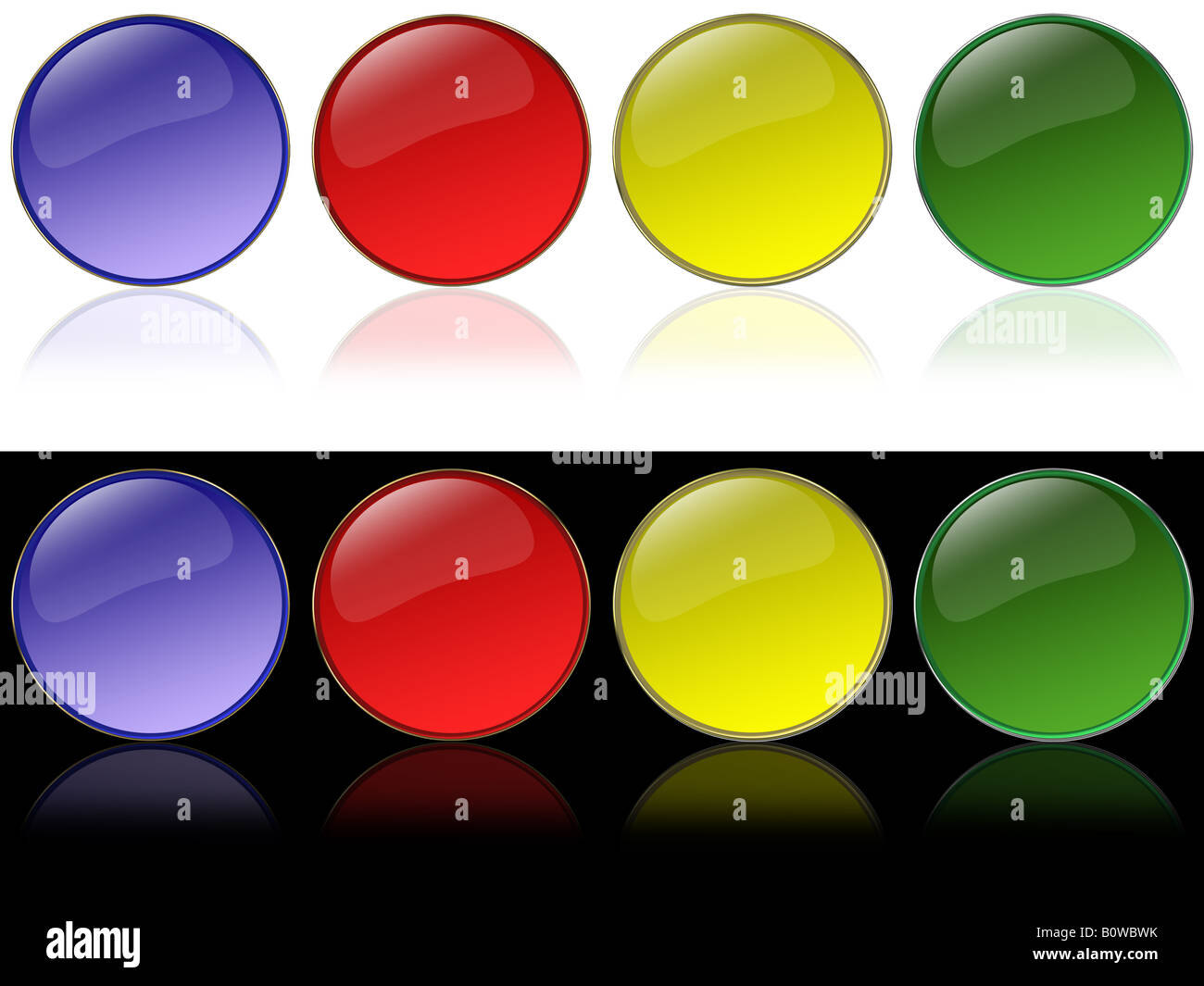 Lucida la raccolta dei pulsanti Foto Stock