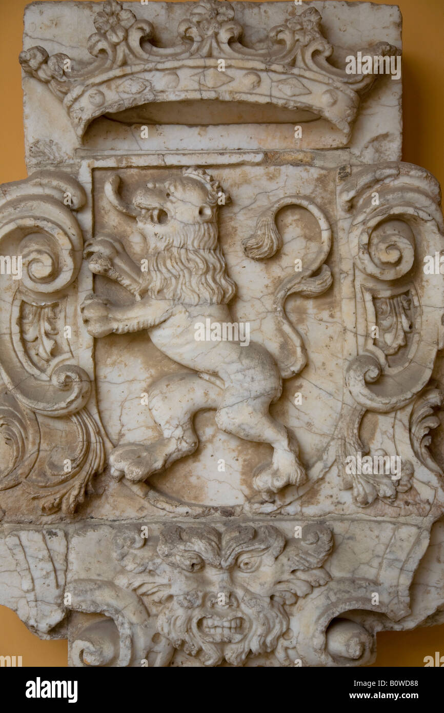 Museo di Saragozza, archeologia e belle arti, stemma della città di Saragozza, Saragozza, Expo 2008 Città, Provincia di Aragona, Castil Foto Stock