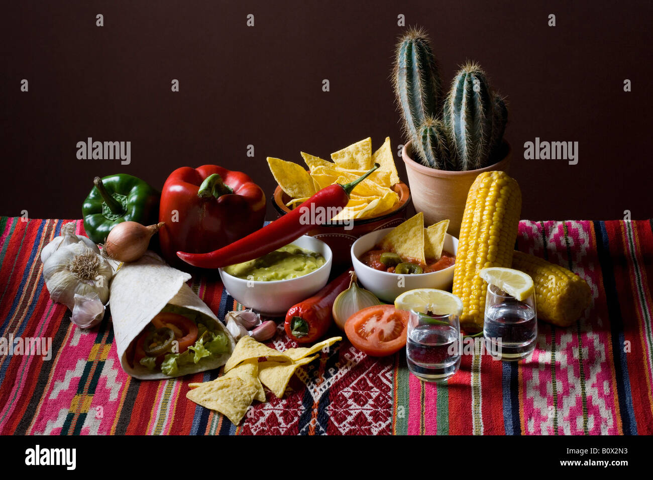Ancora in vita di stereotipi cibo messicano e ingredienti Foto Stock