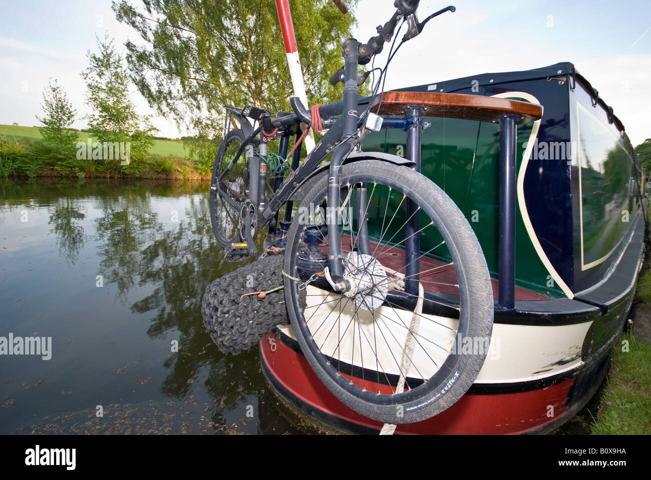 Chiatta ormeggiata su Bridgewater Canal Foto Stock