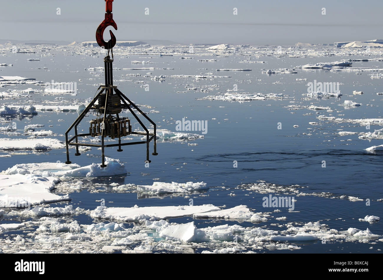 Strumento di misura per arrivare in acqua, Antartide, Suedpolarmeer Foto Stock