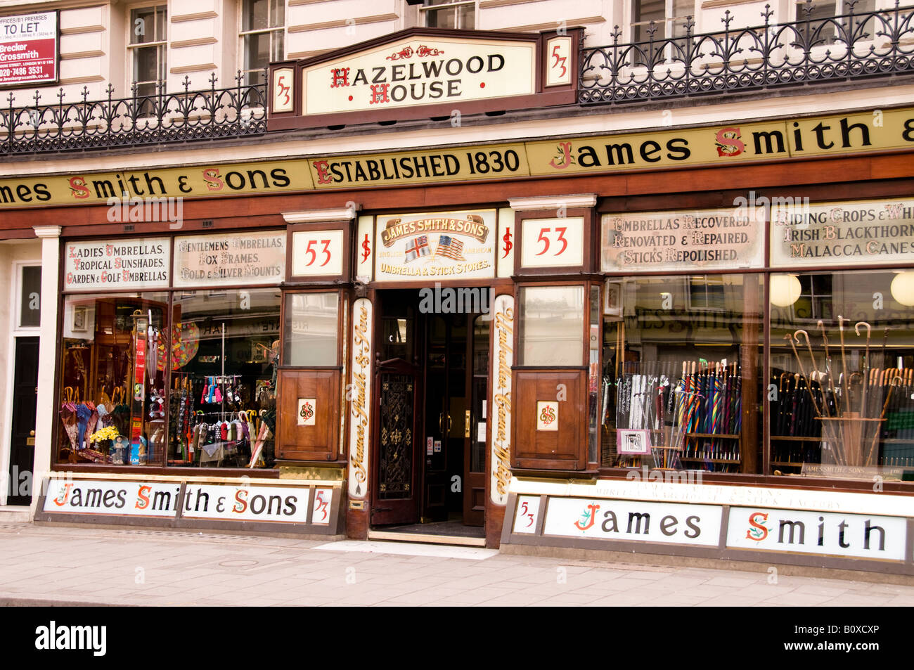 James Smith and Sons, ombrello specialista in Londra, Inghilterra Foto Stock