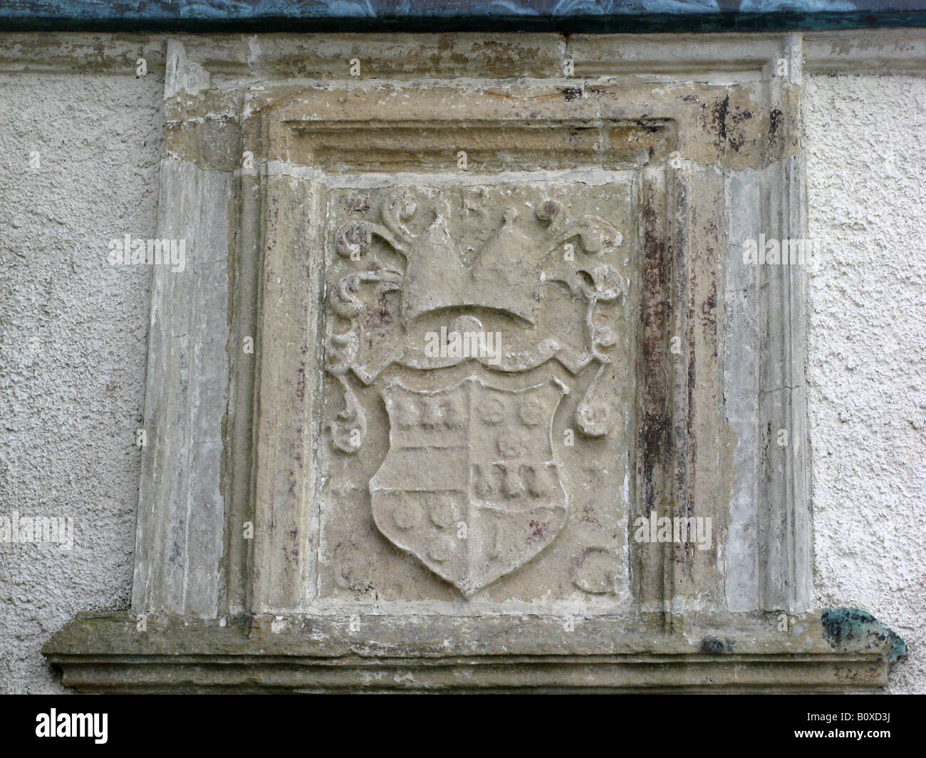 Casa di Skaill sulla terraferma Orkney risale al 1620 e fu costruita dal vescovo George Graham il cui stemma di famiglia è sopra l'ingresso. Foto Stock