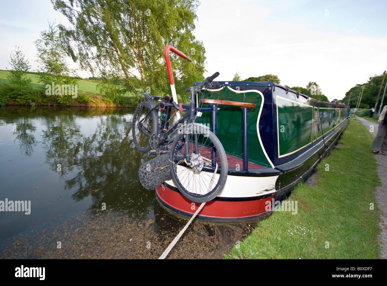 Chiatta ormeggiata su Bridgewater Canal Foto Stock