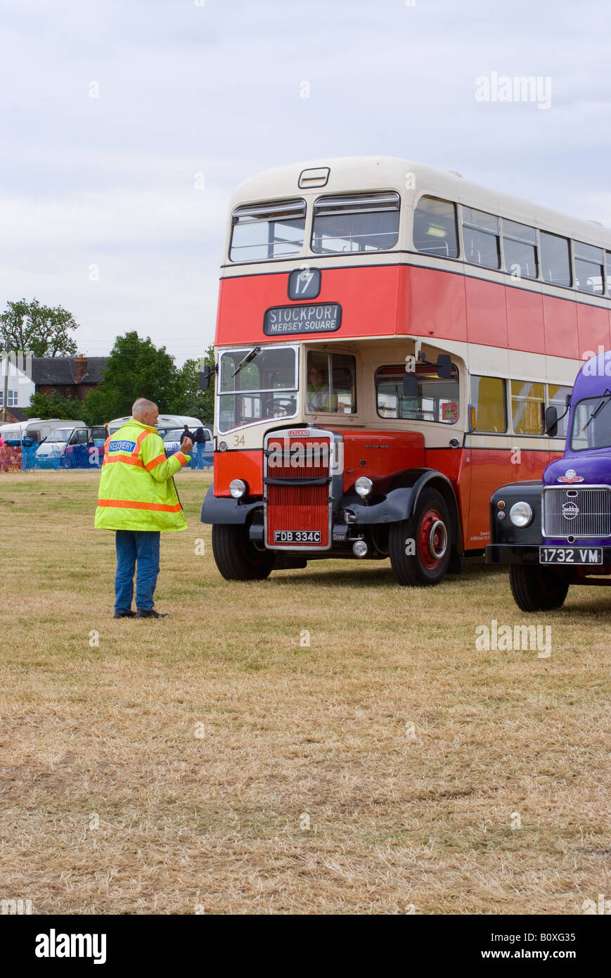 Vecchio Stockport Corporation Leyland Titan Double Decker Bus a Smallwood Vintage Rally Cheshire England Regno Unito Regno Unito Foto Stock